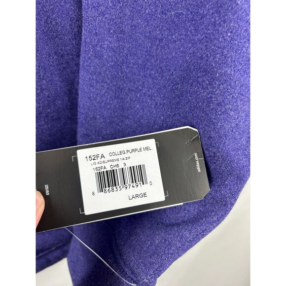 NWT Adidas Purple ClimaWarm 1/4 Zip Pullover Sweatshirt Large Mens Activewear - Picture 3 of 13